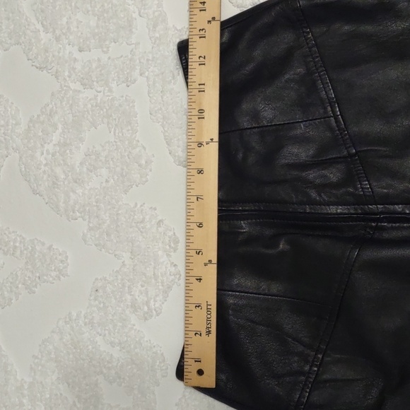 LNR Black Leather Mini Skirt Lined Size 8 Y2K Vintage - Picture 5 of 9